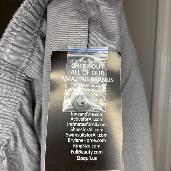 WOMAN WITHIN NEW Pull On Pant Womens 22W Gray Elastic Waist Stretch - Picture 5 of 8